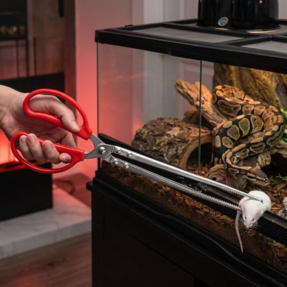 15 Inch Reptile Feeding Tongs, Long Stainless Steel Snake Feeding Tweezers with Non-Slip Handle, Large Feeding Forceps for Snakes, Bearded Dragon, Leopard Gecko, Lizard and Reptile Tank Supplies