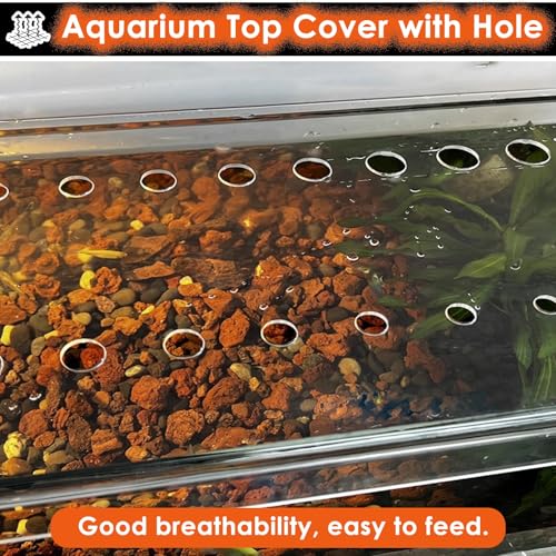 Acrylic Aquarium Anti-Jump Cover, Cat-Proof Terrarium Lid, Fish Tank Top Mount Hood with Hole, 8-20 Inch Wide (L40xW20cm/15.7x7.9in) - size: L45xW30cm/17.7x11.8in