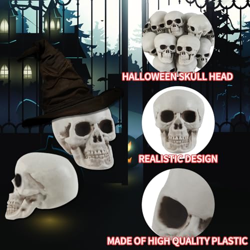 20 Pcs Halloween Skulls Realistic Looking Skulls Skeleton Head for Halloween Bar Home Table Decoration Model Human Skeleton Statue (1.6 x 1.8 x 2.3 Inches)