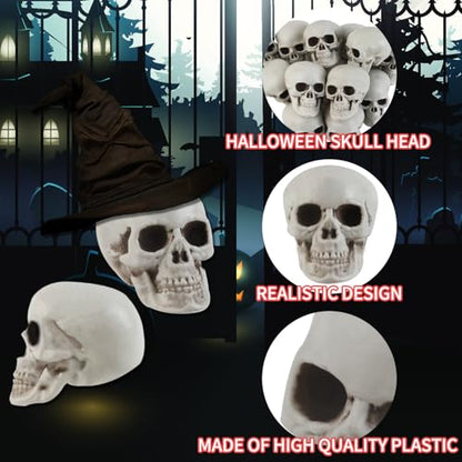 20 Pcs Halloween Skulls Realistic Looking Skulls Skeleton Head for Halloween Bar Home Table Decoration Model Human Skeleton Statue (1.6 x 1.8 x 2.3 Inches)
