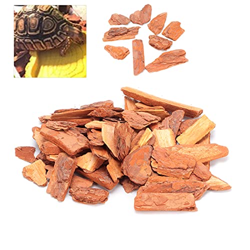 Agatige Tortoise Reptile Substrate, Reusable Simulate Habitats Snake Bedding Pine Bark Tortoise Bedding for Ball Python Terrarium Tanks (Large granules 250g)