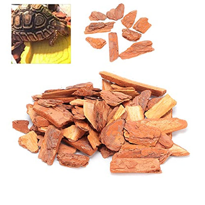Agatige Tortoise Reptile Substrate, Reusable Simulate Habitats Snake Bedding Pine Bark Tortoise Bedding for Ball Python Terrarium Tanks (Large granules 250g)