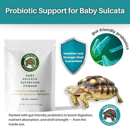 Baby Sulcata Food with Calcium - Human Grade Scientifically Formulated Diet for Healthy Growth - 4.5 oz 30-Day Supply for Grassland Tortoise Lovers! - size: 4.5 Ounce (Pack of 1)