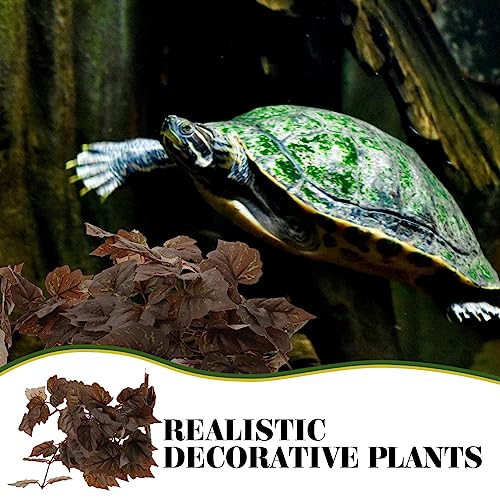 POPETPOP Terrarium Container Plants Habitats Leaves Hanging Terrarium Plant Vines with Suction Cups for Turtle Beared Dragon Hermit Crab Lizards Geckos Snake