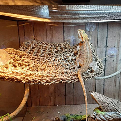 Natural Seagrass Reptile Hammock,Bearded Dragon Bed Lounger Large Flexible Purple Jungle Climbing Hanging Vine Reptile Tank Decor for Lizard,Gecko,Chameleon,Snake