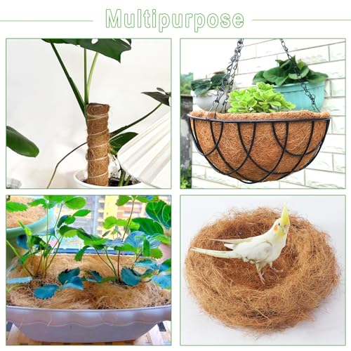 Natural Organic Coconut Husk Silk, Pure Coconut Shell Fiber Orchid Plant Coconut Fiber Substrate Coco Coir Fiber Greenery Covering (0.22 pounds)