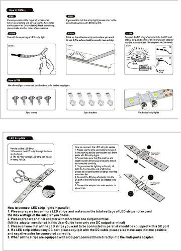 Water-Resistance IP65, 12V Waterproof Flexible LED Strip Light, 16.4ft/5m Cuttable LED Light Strips, 300 Units 3528 LEDs Lighting String, LED Tape(Warm White), Power Adapter not Included - color: 1*16.4ft 3528 Warm White