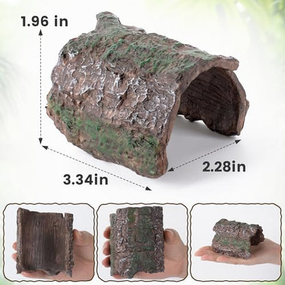 Mygeromon Reptile Hides Leopard Gecko Hideout Resin Caves Tank Accessories Decor 2 Pcs