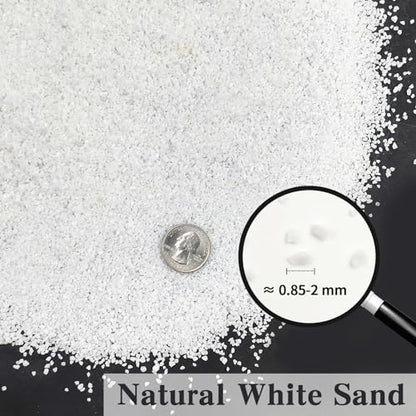 FANTIAN 10 lbs Aquarium White Sand, 0.8-2mm Coarse Sand. Small Gravel for Fish Tank, Succulent Plants Potted, Paintings, Fire Pits, Candle, Vase Filler and Crafts - color: White, size: 10 LB