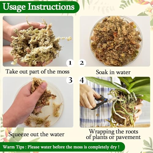 Legigo 2.2lb Natural Sphagnum Moss for Plants, 40QT Long Fiber Orchid Moss Potting Mix, Dried Sphagnum Moss for Plants Indoor, Orchid Repotting, Succulent, Carnivorous Plants, Terrarium and Reptiles - size: 2.2lb