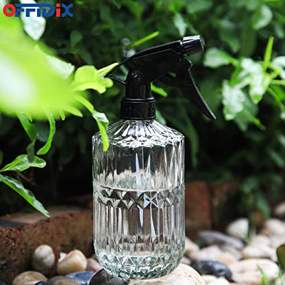 OFFIDIX Glass Spray Bottle,Plant Mister,Pressure Watering Can,Water Spray Bottle with Adjustable Nozzle,0.43L/15.17oz Handheld Spray Bottles for Outdoor Indoor Garden,Cleaning Solutions - color: C-Transparent