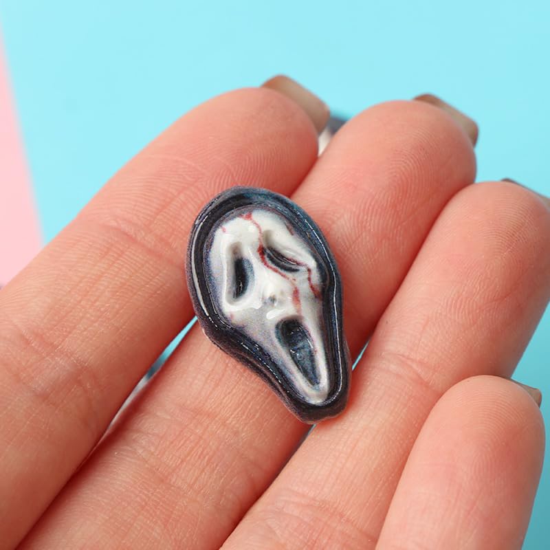 Ximimark 40 pcs Gothic Resin Skull Cabochon Stone Figurines for DIY Crafts and Home Decor - Perfect for Halloween and Christmas Scrapbook Ornaments