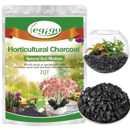 Legigo 10 LB Organic Leca Clay Pebbles & 2 QT Horticultural Charcoal, Natural Soil Amendment for Drainage, Aeration, and Healthy Indoor Plants, Orchids, Hydroponics & Terrariums
