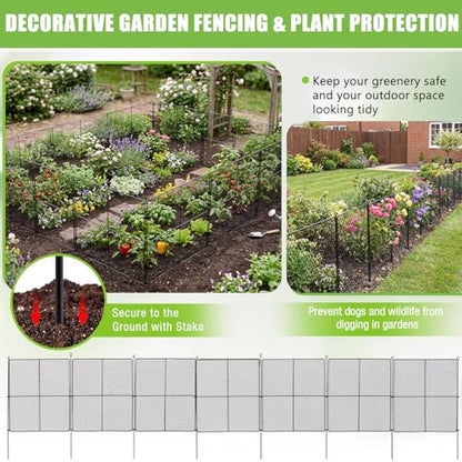 10 Pack Plant Protectors from Animals, Large Square Mesh Plant Cage 13.6" x 13.6" with 15.8" Stakes DIY Chicken Wire Cover for Outdoor Plants Vegetable Seedling Shrub Garden Barrier Fencing