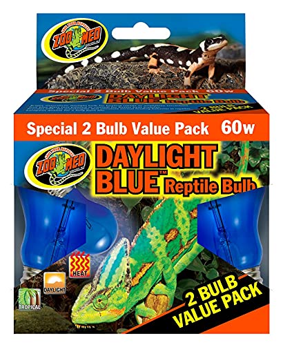 DBDPet 's Bundle with Zoomed Blue Daylight Basking Bulb [60 WATTS Value 2 Pack] & Includes Attached Pro-Tip Guide