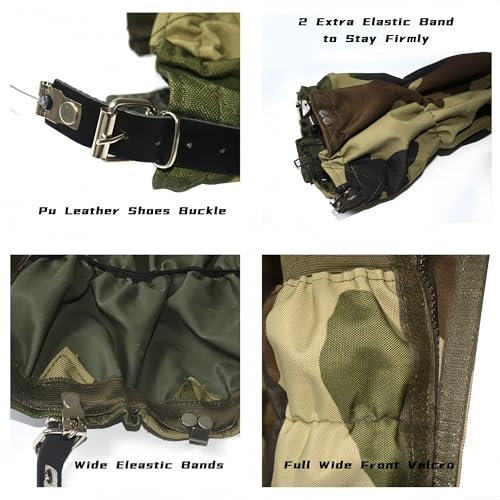 Adjustable Snake Gaiters Men Women Snake Boot Gators Bite Protection Guards Chaps Waterproof Leg Gaiter Hiking Hunting - color: Camo Snake Gaiters