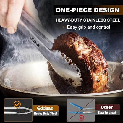 Grill Tongs, 600 Degrees Heat Resistant 17 Inch Extra Long BBQ Tongs, All Metal Kitchen tongs, Heavy Duty Stainless Steel Locking Tongs for Cooking, Grilling, Barbecue/BBQ, Buffet, 2 Pack - color: All Metal 2Pcs, size: 17 inch