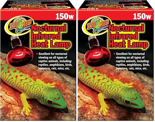 Zoo Med Nocturnal Infrared Heat Lamp 150 Watts (Pack of 2) - size: 1 Count (Pack of 2)