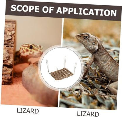 BESPORTBLE Reptile Hammock for Animals Woven Hanging Bed for Lizards Bearded Dragons Hamsters Easy to Install Design for Cozy Rest and Playtime Natural Grass Material
