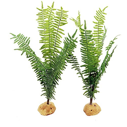 JIHAQUA Fake Fern Plants, Reptile Plastic Terrarium Decor, Reptiles Amphibians Tank Accessories for Crested Gecko Leopard Lizard Chameleon