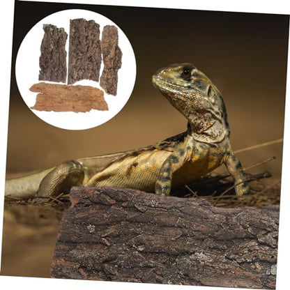 4pcs Reptile Tree Bark Decor for Terrarium Secure Climbing Platform Natural Design for Pets Sturdy and Stain Resistant Reptile Accessories