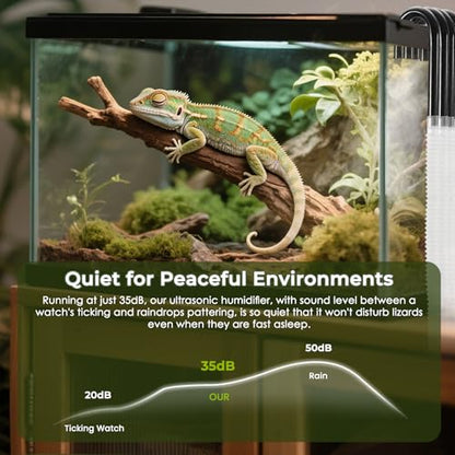 Mxmoonant Ultrasonic Humidifier Automatic Water Filling, 0-600ml/H Adjustable Mist Maker, 4 Directions Making Fog, For Plant, Greenhouse, Reptile, Room Humidification