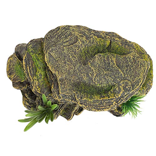 Reptile Rock Hide Cave, Reptile Hideout Cave, Small Aquarium Habitat Decor Rock Tortoise Hideout for Lizards, Turtles, Reptiles, Amphibians, Fish, Resin Rock Hides Habitat Decor