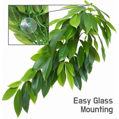 Reptile Terrarium Hanging Plant, Fake Plants for Reptile Enclosure, Ideal for Chameleon Bearded Dragon Lizard Leopard Gecko Crested Gecko Snake Tank Accessories, L=12 inches - size: Reptile Hanging Plant Style B