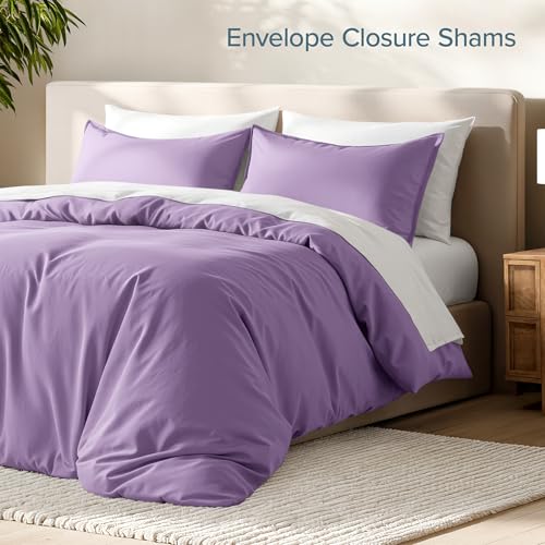 Bare Home Bedding Duvet Cover Extra Long Size - Premium 1800 Super Soft - Lightweight, Cooling Duvet Cover - Soft Breathable Bedding (Twin/Twin XL, Lavender) - color: 25 - Lavender (No Comforter), size: Twin/Twin XL