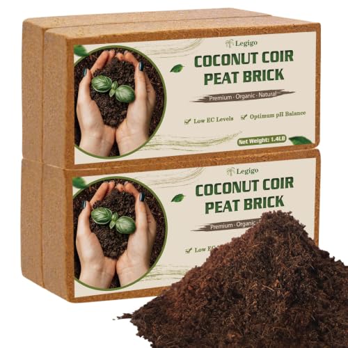 Legigo 4 Pack Premium Coco Coir Brick for Plants- 100% Organic Compressed Coconut Coir Bricks Starting Mix, Coco Coir Fiber Coconut Husk for Planting, Gardening, Potting Soil Substrate, Herbs - color: Pack of 4