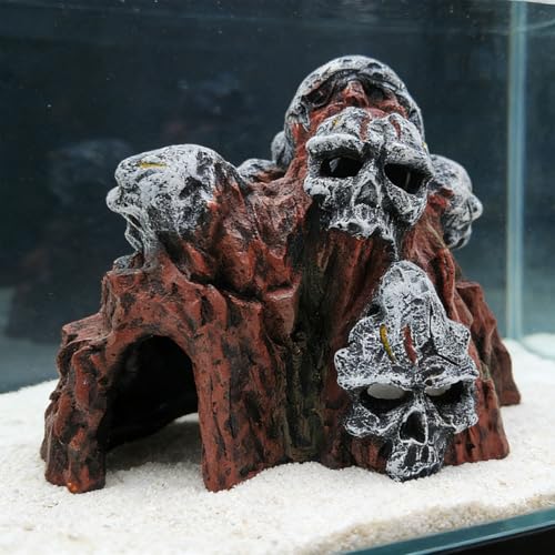 Unique Skull Cave Fish Tanks Decoration Fish House Cave Decorative Terrariums Landscaping Handcrafted Skull Aquariums