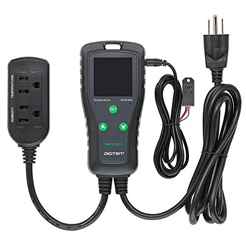 DIGITEN DHTC1011 Humidity and Temperature Controller Plug-in Thermostat Humidistat Outlet Humidity Controller Greenhouse Thermostat Cooling Heating Humidifier Dehumidifier - style: Temperature & Humidity Controller