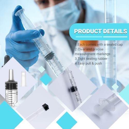 100 Pack 3ml syringe, Bulk 3ml oral syringe, Premium syringe for liquid, for Pet Feeding, Lab Use, Liquid Measuring, Oil & Glue Dispensing, Leak-Proof 3cc Needle-Free Syringe - size: 3ml Syringes-100pcs