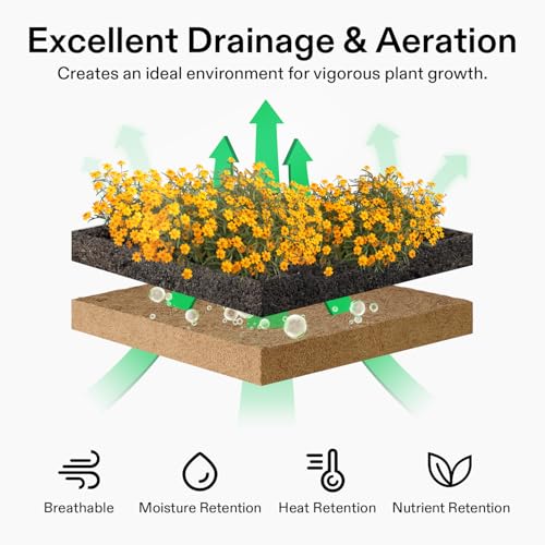 VIVOSUN Coco Coir Liner 12x80 in, 100% Natural Coconut Fiber Mat, Thickened Coco Liner Roll for Planters, Hanging Baskets, Garden Decoration, DIY Crafts, Pet Pads & Reptile Carpet - size: 12"W x 80"L