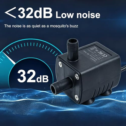 CONQUERALL 2PCS Submersible DC 5V 2W USB Aquarium Pump, 170L/H 2m Lift for Pet Fountain and DIY Cooling - color: Usb 5v 2w 170l/H 2m Head (Black), size: 2PCS