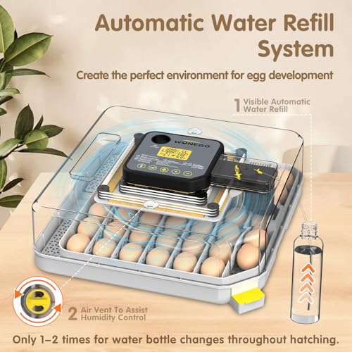 Egg Incubator Incubators for Hatching Eggs 48 Eggs for Lab Home Farm with Automatic Egg Turning for Chicken, Ducks, Goose, Quail - size: 48 Eggs