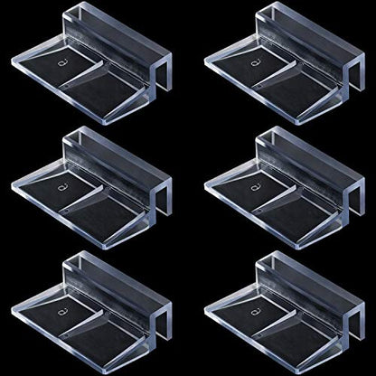 OIIKI 6 PCS Aquarium Glass Cover Clip, Clear Acrylic Support Holder, Aquarium Lid Clips Clamps, for Aquarium Fish Tank (6mm)