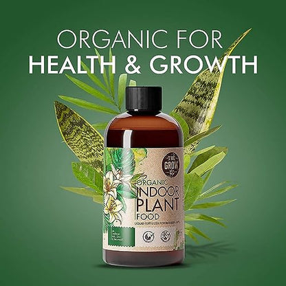Organic Indoor Plant Food - All-Purpose Liquid Fertilizer - Best for Live Houseplants Indoors + Common Home Outdoor Plants in Pots (8 oz)