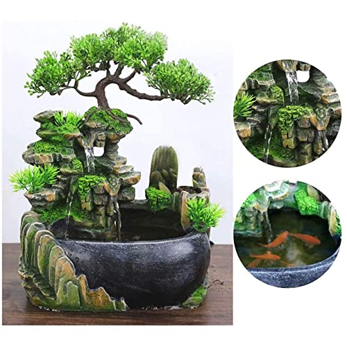 Rockery Stream Tabletop Fountain, Zen Meditation Indoor Waterfall Feature with Automatic Pump and Switch, Desktop Fountain for Home Office Bedroom Decoration (B) - size: B