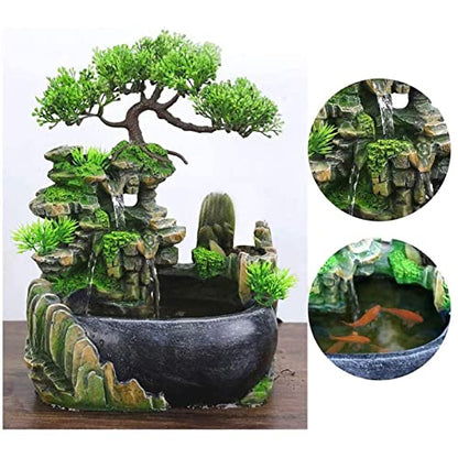 Rockery Stream Tabletop Fountain, Zen Meditation Indoor Waterfall Feature with Automatic Pump and Switch, Desktop Fountain for Home Office Bedroom Decoration (B) - size: B