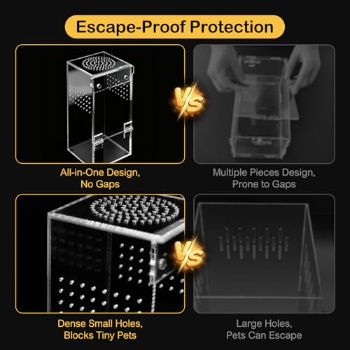 Jumping Spider Enclosure Starter Kit,Escape Proof Forest Terrarium | Praying Mantis Terrariums,Transparent Acrylic Complete Bug Habitat,All In One Arboreal Tarantula Cribs Cage,Insect Container - size: Small