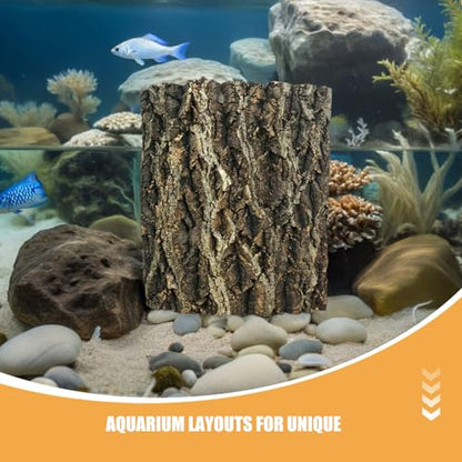 LALAFINA 2pcs Reptile Cork Bark Background - Natural Cork Wood Terrarium Background - Bearded Dragon Tank Bark Backdrop Wall Decor for Lizard Gecko Chameleon