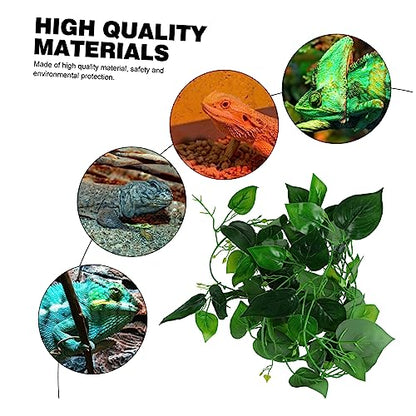 ORFOFE Reptile Terrarium Plant Reptile Landscape Pet Cage Decor with Suction Cups