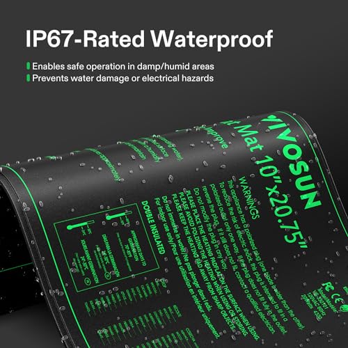 VIVOSUN 4-Pack 10" x 20.75" Durable Waterproof Seedling Heat Mat, UL & MET-Certified Warm Hydroponic Heating Pad for Germination, Indoor Gardening, Greenhouse - style: 10" x 20.75", 4 Pack