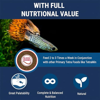 Tetra BloodWorms, Freeze-Dried Food for Freshwater and Saltwater Fish, Seafood,0.25 Oz (Pack of 2) - size: 0.25 Ounce (Pack of 2)