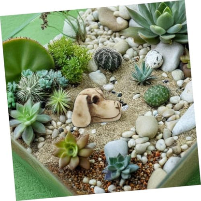 Luxshiny 20pcs Animal Skull: Mini Dog Head Figurine for Aquarium Terrarium Flowerpots - Resin Puppy Head Statues Decorations for Halloween Garden Patio Backyard