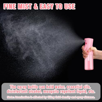 Two-pack Spray Bottles, Fine Mist Refillable Spray Water Bottles, All-Season Continuous Spray Bottles for Hair, Skin Care, Gardening, Pet Bathing, Travel, Cleaning & Home Use - color: double pink, size: 13.6 Ounces