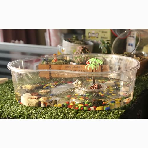 OMEM Portable Reptile House Terrarium Habitat Clear and Breathable (Large) | Clear, Breathable - size: Large