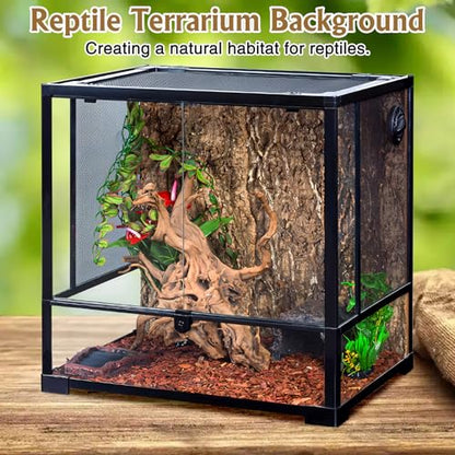 Fhiny 4 PCS Cork Bark Background, 11.6" x 7.7" Natural Cork Bark for Reptiles Bearded Dragon Climbing Backdrop Terrarium Habitat Wall Decor Accessories for Turtle Gecko Lizard Snake Spider Frog