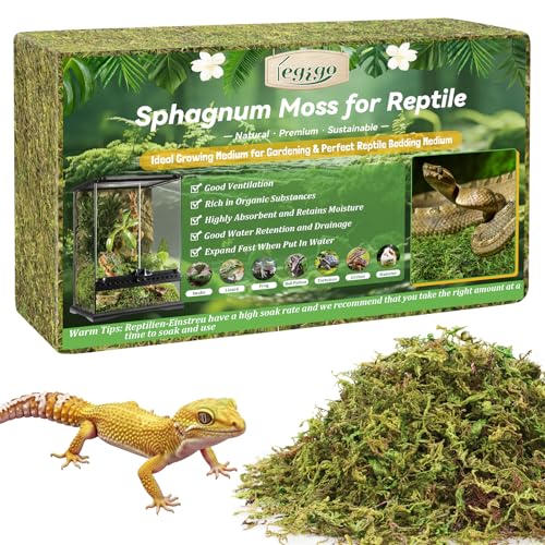 Legigo 1.3LB Sphagnum Moss for Reptile- 24 QT Natural Reptile Moss Terrarium Moss Substrate, Snake Tank Moss Peat Moss Reptile Bedding for Snake, Gecko, Ball Python, Frog and Orchids Plants - size: 1.3LB